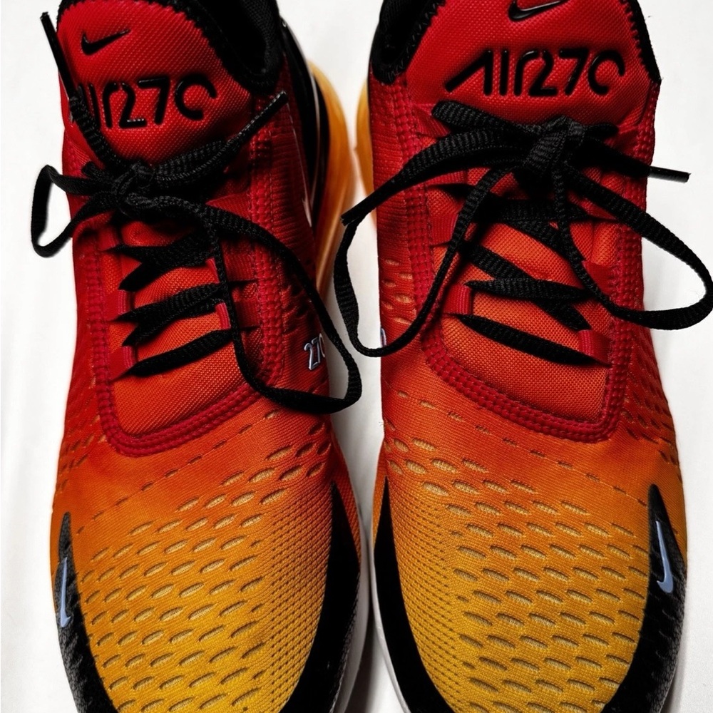 Nike Air Max 270 Shoes "Sunset" University Red Gold DQ7625-600 Men's Size 11.5